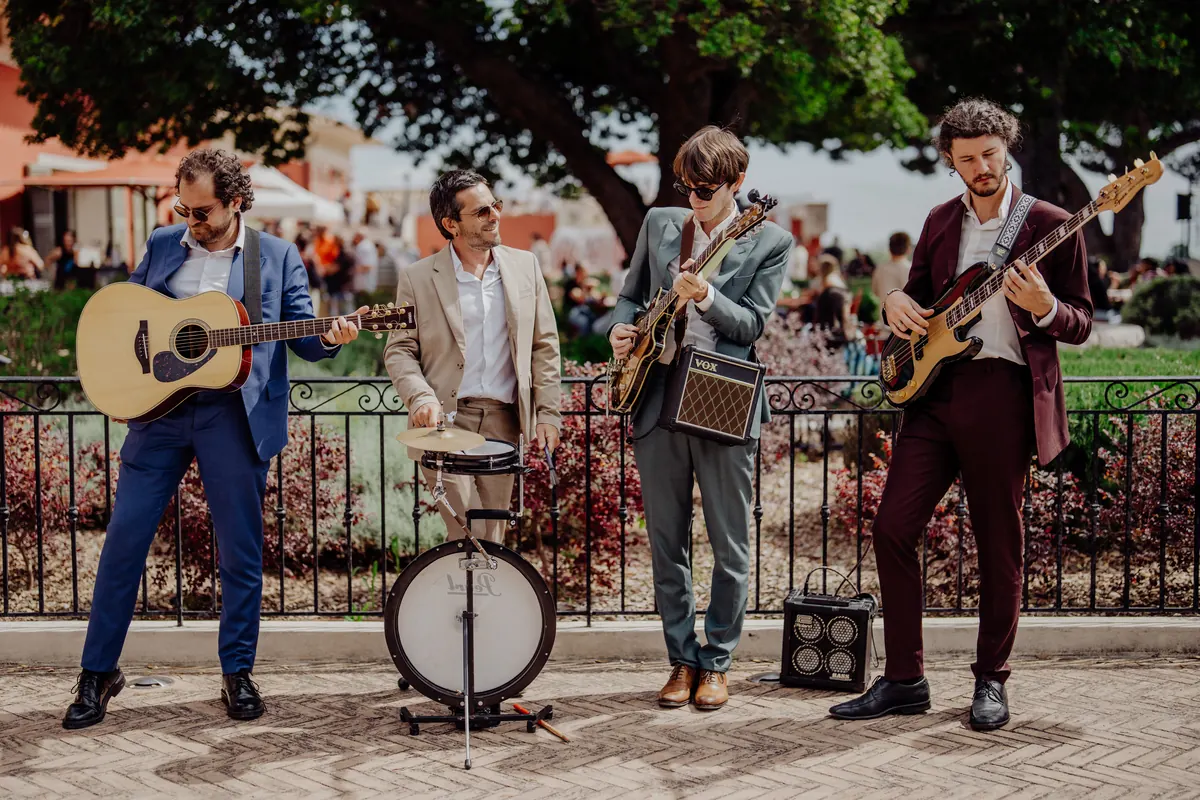 The band on a terrace over the sea