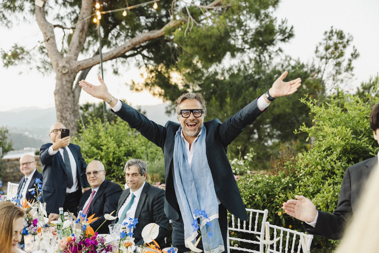 The band performing at an elegant corporate reception